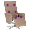 vidaXL Poltrona Reclinabile Massaggi Poggiapiedi Cappuccino Similpelle