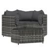vidaXL Set Divani da Giardino 4 pz con Cuscini in Polyrattan Grigio
