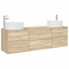 vidaXL Set di mobili per il bagno 3 pz Rovere Sonoma