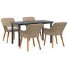 vidaXL Set da Pranzo per Giardino 5 pz Beige polyrattan