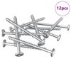 vidaXL Viti in Legno 12 pcs Argento M6 x 70 mm Acciaio