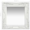 vidaXL Specchio da Parete Stile Barocco 40x40 cm Bianco