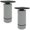 vidaXL Piedini per mobili Regolabile 2 pz Bianco 64 x 64 x 100 mm PP
