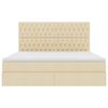 vidaXL Letto con contenitore e LED Crema 180 x 200 cm Poliestere