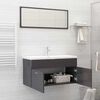 vidaXL Set Mobili da Bagno 2 pz Grigio Lucido in Legno Multistrato