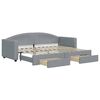 vidaXL Divano Letto Estraibile Cassetti Grigio Chiaro 80x200cm Tessuto