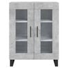 vidaXL Credenza Grigio Cemento 69,5x34x180 cm in Legno Multistrato
