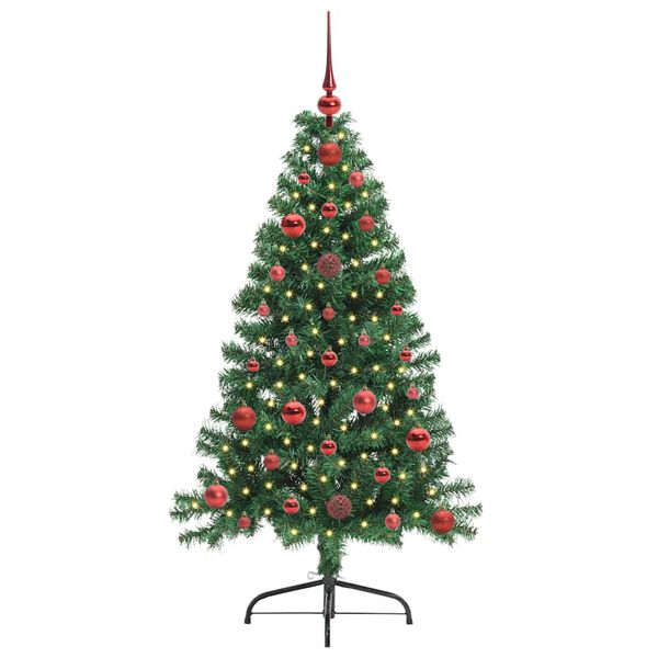 vidaXL Albero di Natale artificiale con luci integrate Verde 120 cm