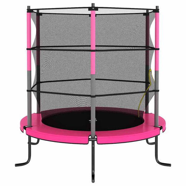 vidaXL Set Trampolino con Rete di Sicurezza Rotondo 140x160 cm Rosa