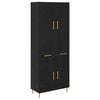 vidaXL Credenza Rovere Nero 69,5 x 34 x 180 cm Legno ingegnerizzato