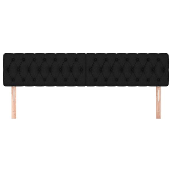 vidaXL Testiera Nera 180x7x78/88 cm in Tessuto