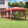 vidaXL Tenda per Feste con 10 Pareti Laterali in Rete Rossa 3x12m HDPE