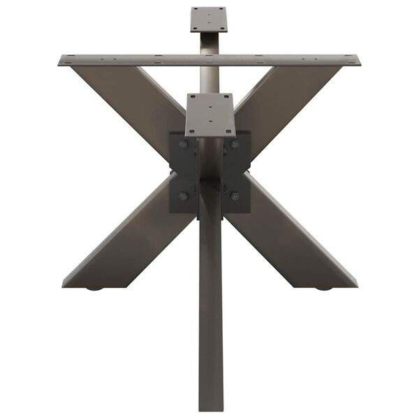 vidaXL Gamba per tavolino da caff&egrave; a forma di ragno nera 98x58x(42-43) cm in acciaio