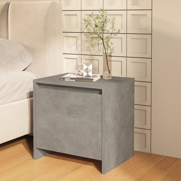 vidaXL Comodini 2 pz Grigio Cemento 45x34x44,5 cm in Truciolato