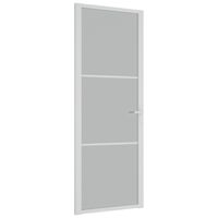 vidaXL Porta Interna 76x201,5 cm Bianco Opaco Vetro e Alluminio