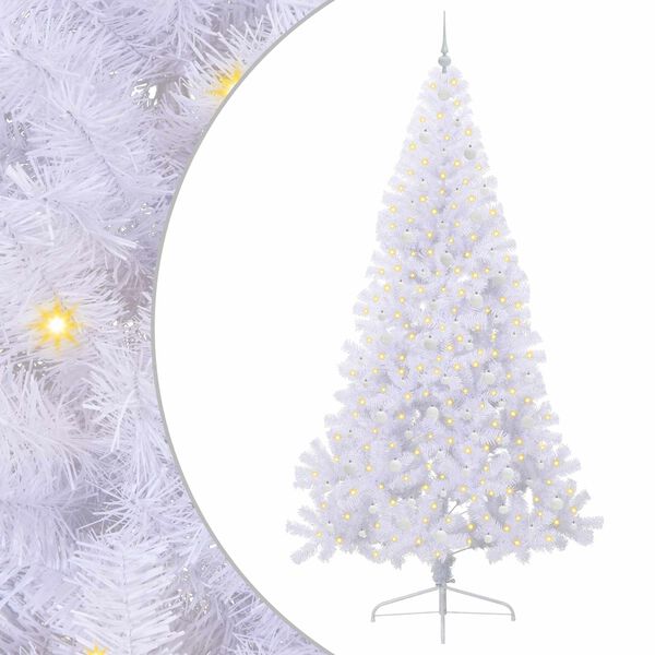 vidaXL Albero di Natale artificiale Bianco 240 cm PVC e Acciaio