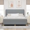 vidaXL Letto con molle e materasso Grigio Scuro 90x190 cm Tessuto