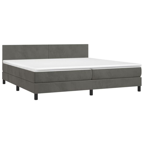 vidaXL Letto a Molle con Materasso e LED Grigio Scuro 200x200 cm