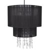 vidaXL Lampada da Soffitto Lampadario in Cristallo Nera