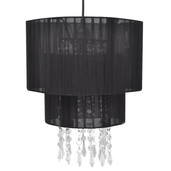 vidaXL Lampada da Soffitto Lampadario in Cristallo Nera