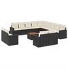 vidaXL Set Divani da Giardino 14pz con Cuscini in Polyrattan Nero