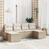 vidaXL Set di divani 6 pcs Beige polyrattan