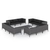 vidaXL Set Divani da Giardino 13 pz Cuscini in Polyrattan Grigio Scuro