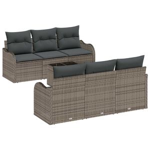 vidaXL Set Divano da Giardino Grigio 55 x 55 x 37 cm polyrattan