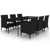 vidaXL Set da Pranzo per Giardino 7 pz con Cuscini Polyrattan e Vetro
