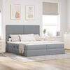 vidaXL Letto con testiera Grigio chiaro 200 x 200 cm Tessuto