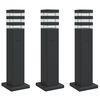 vidaXL Lampade da Terra per Esterni con Presa 3pz Nere 50 cm Alluminio