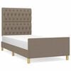 vidaXL Giroletto senza Materasso Tortora 100x200 cm in Tessuto