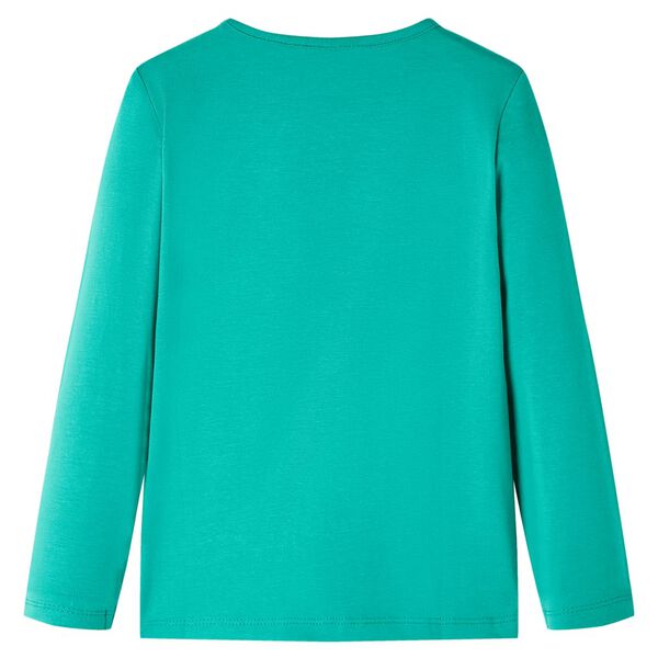 Maglietta Bambina Maniche Lunghe Verde Brillante 128