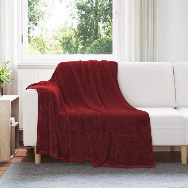 vidaXL Coperta Rosso Bordeaux 150 x 200 cm Panno
