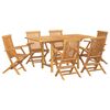 vidaXL Set da Pranzo per Giardino 7 pz Marrone Legno di teak solido