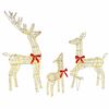 vidaXL Famiglia di Renne 3 pz Bianco caldo 67 x 26 x 127 cm PET