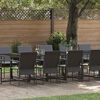 vidaXL Set da Pranzo per Giardino 13 pcs Nero Acciaio