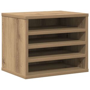 vidaXL Organizzatore da scrivania Rovere artigianale 36 x 26 x 29,5 cm