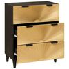 vidaXL Credenza Nero e Oro 60 x 33 x 75 cm legno massello di mango