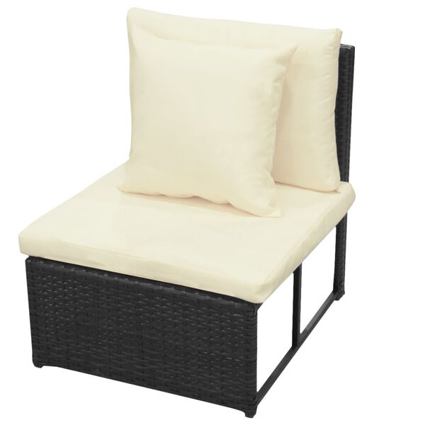 vidaXL Set Divani da Giardino 8 pz con Cuscini in Polyrattan Nero