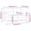 vidaXL Divano a 2 Posti con Cuscini Crema 120 cm in Tessuto