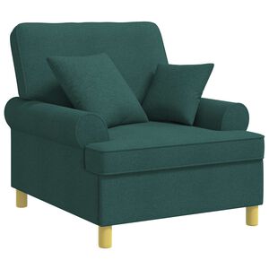 vidaXL Poltrona XL con Cuscini Verde Scuro Tessuto