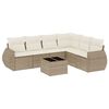 vidaXL Set Divani da Giardino 7 pz con Cuscini Beige in Polyrattan