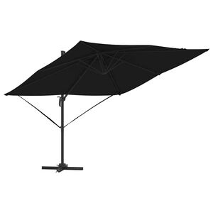 vidaXL Parasol Roma Nero 286 x 284 x 265 cm Alluminio e Poliestere