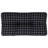 vidaXL Cuscino per Pallet Motivo a Quadri Nero 80x40x12 cm in Tessuto