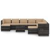 vidaXL Set Salotto Giardino con Cuscini 12 pz Legno Impregnato Grigio