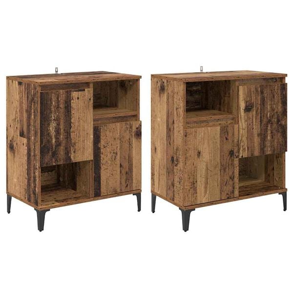 vidaXL Sideboards 2 pcs Legno vecchio 60 x 35 x 70 cm