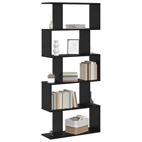 vidaXL Armadio per Libri Rovere Nero 70 x 24 x 161 cm