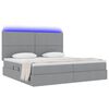 vidaXL Letto con contenitore e LED Grigio chiaro 200 x 200 cm