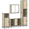 vidaXL Set Mobili da Bagno 4 pz Rovere Sonoma in Legno Multistrato
